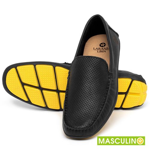 Mocassim em Couro Preto - Codigo - 151001
