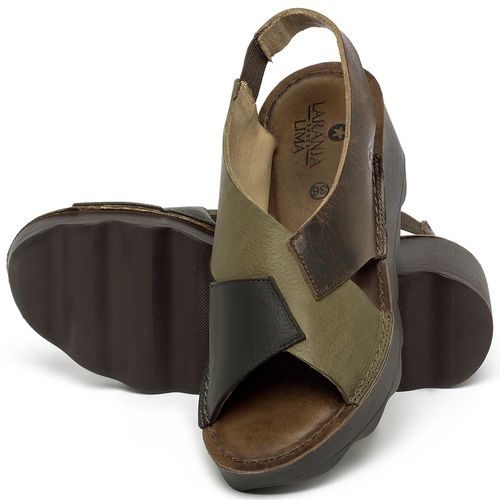 Anabela   Flatform Salto de 5 cm em Couro Multicolor - Codigo - 141166