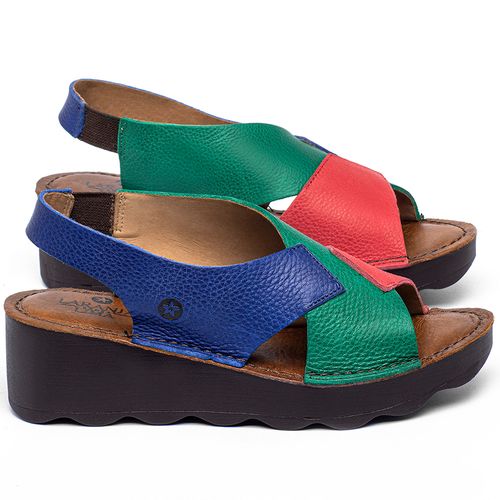 Anabela   Flatform Salto de 5 cm em Couro Colorido - Codigo - 141166