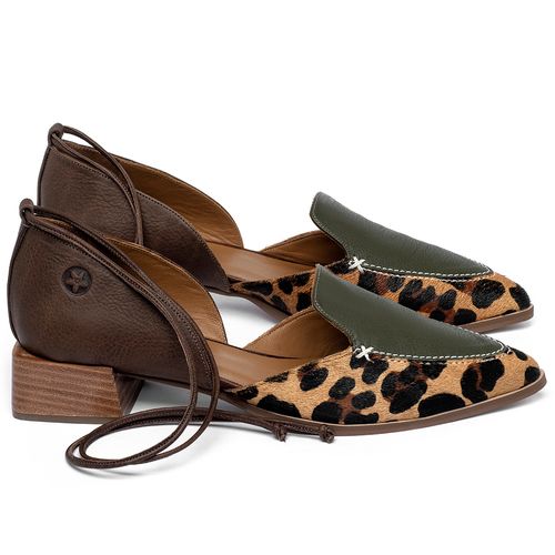 Scarpin   Bico Fino Salto de 3 cm em Couro Animal Print - Codigo - 3863