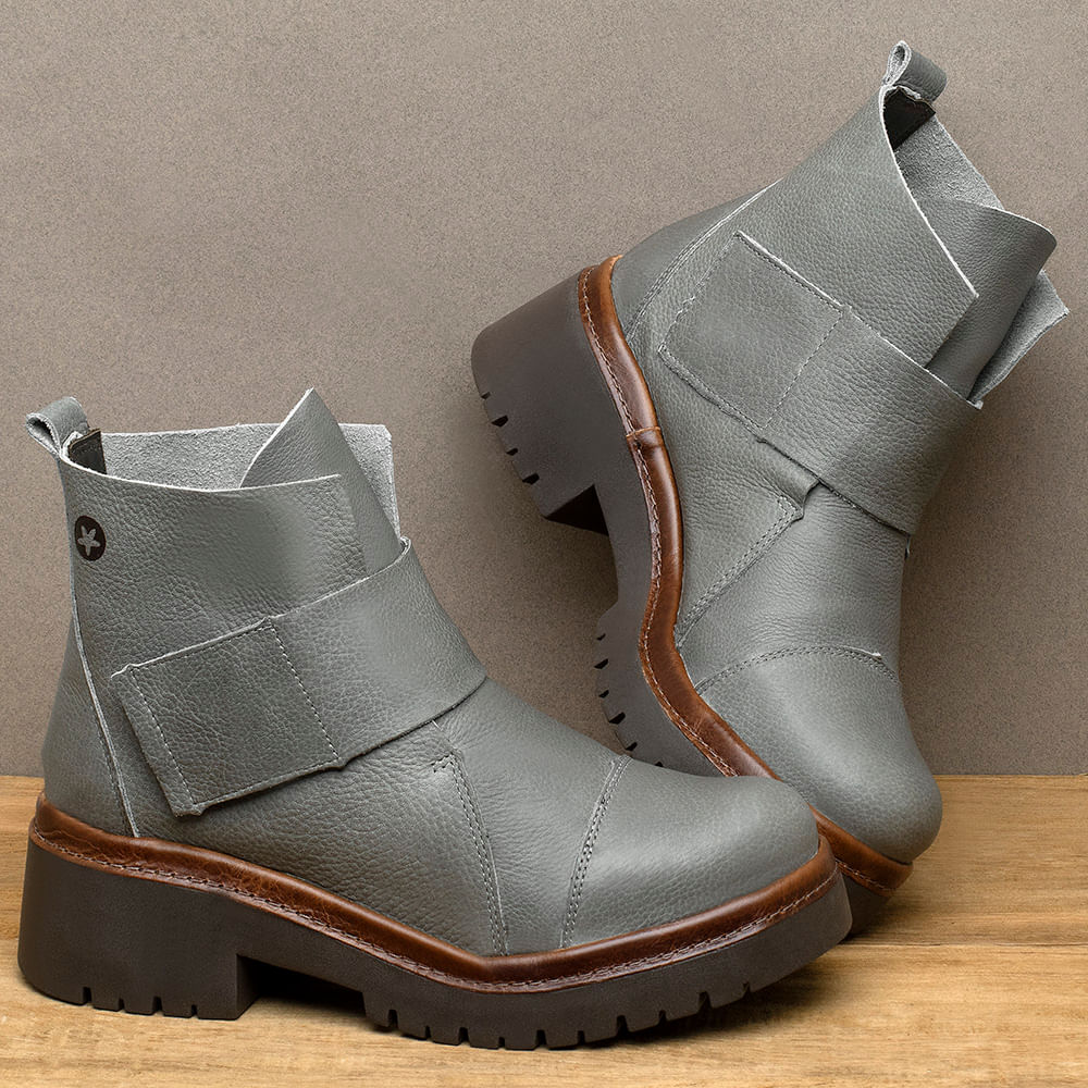 Bota cinza cano curto clearance