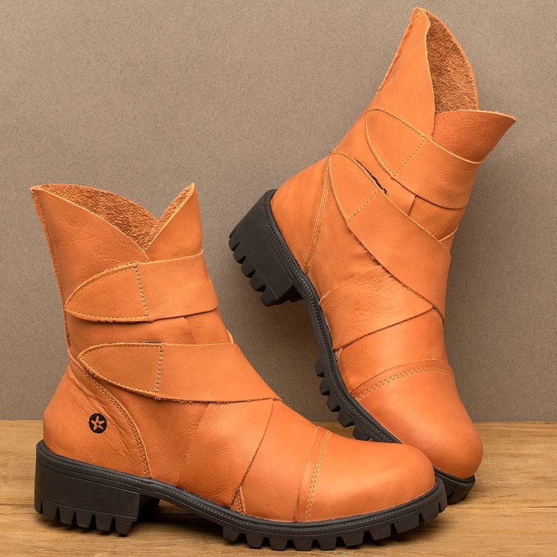 Laranja_Lima_Shoes_Sapatos_Femininos___Bota___Cano_Curto_Salto_de_3_cm_em_Couro_Laranja_-_Codigo_-_137235_3