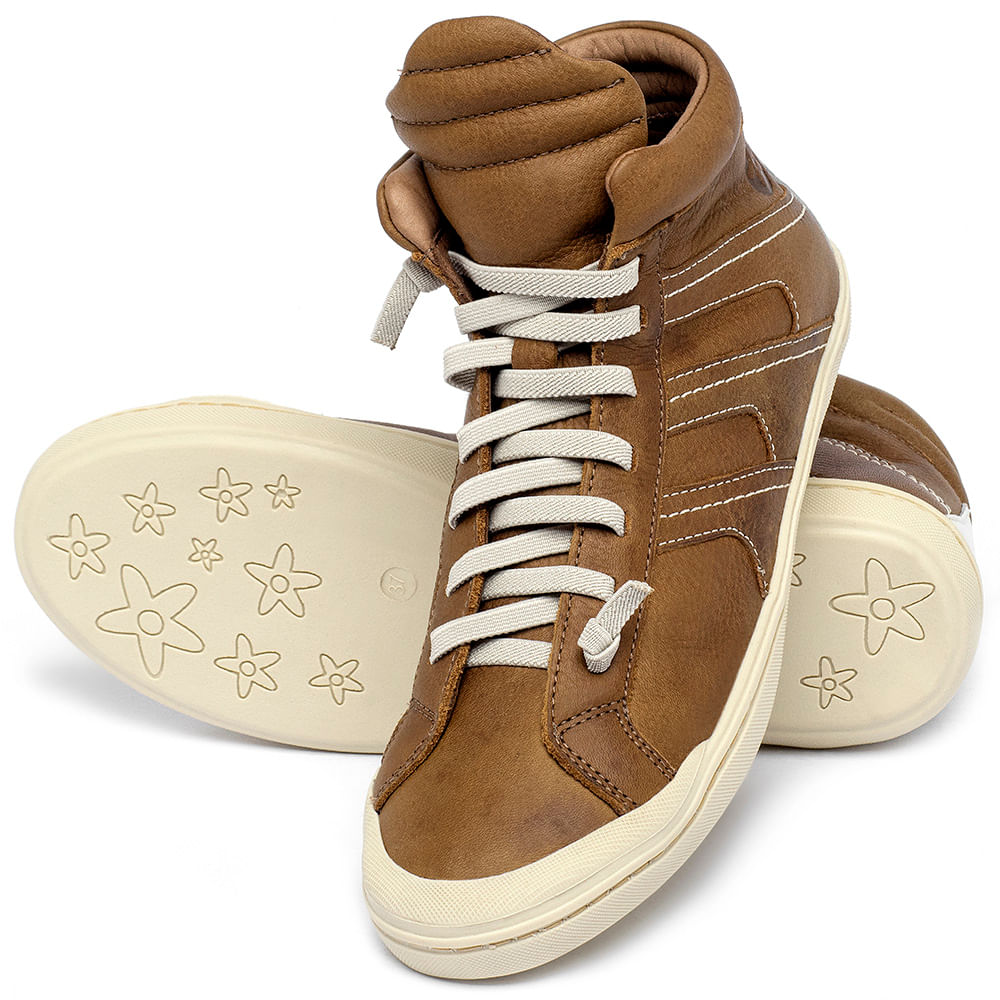 Tenis cano alto caramelo clearance