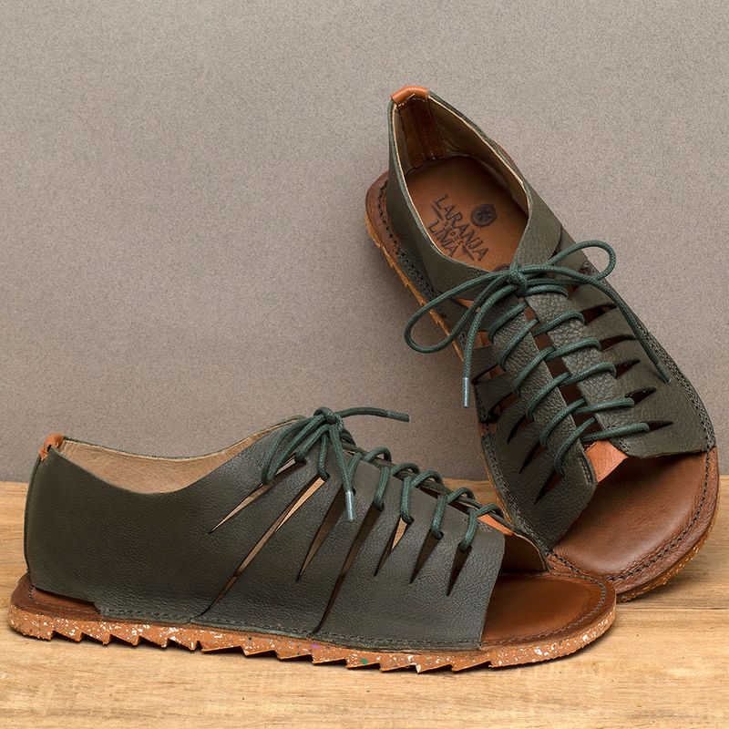 Laranja_Lima_Shoes_Sapatos_Femininos___Sandalia_Rasteira___Flat_em_Couro_Verde_-_Codigo_-_141296_3