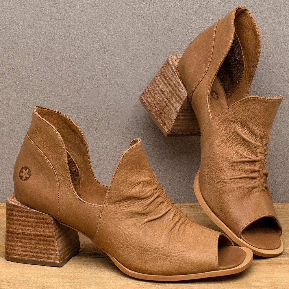 Sand lia Laranja Lima Shoes Classic Salto de 5 cm em Couro
