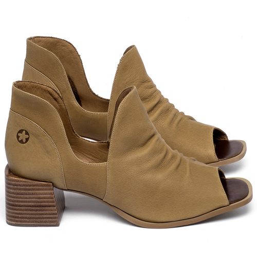 Sandália   Laranja Lima Shoes Classic Salto de 5 cm em Couro Caramelo - Codigo - 3823