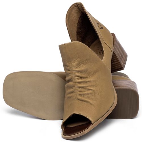 Sandália   Laranja Lima Shoes Classic Salto de 5 cm em Couro Caramelo - Codigo - 3823