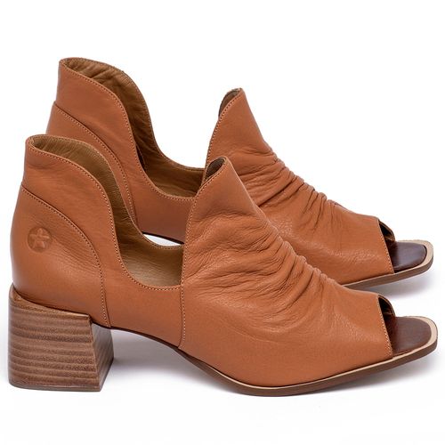 Sandália   Laranja Lima Shoes Classic Salto de 5 cm em Couro Laranja - Codigo - 3823
