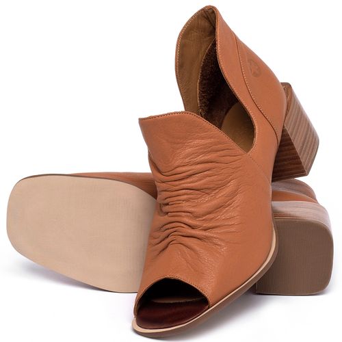 Sandália   Laranja Lima Shoes Classic Salto de 5 cm em Couro Laranja - Codigo - 3823