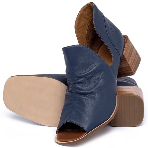 Sandália   Laranja Lima Shoes Classic Salto de 5 cm em Couro Azul - Codigo - 3823