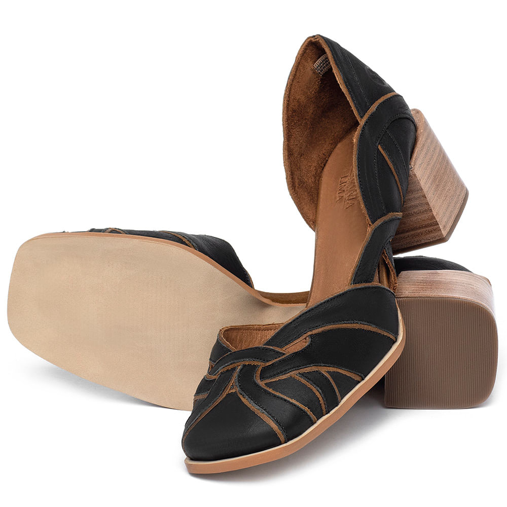 Scarpin salto grosso bico quadrado discount