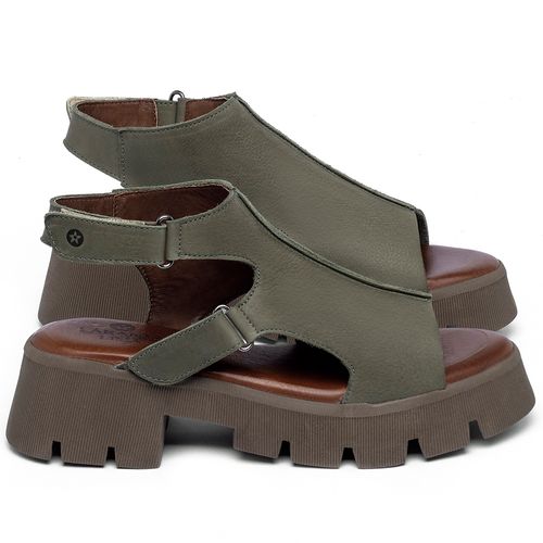Anabela   Flatform Salto de 5 cm em Couro Musgo - Codigo - 152024