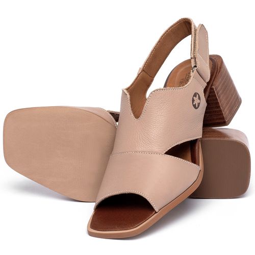 Sandália   Laranja Lima Shoes Classic Salto de 5 cm em Couro Nude - Codigo - 9588