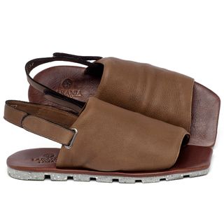 Sandália Rasteira   Flat em Couro Caramelo - Codigo - 155011