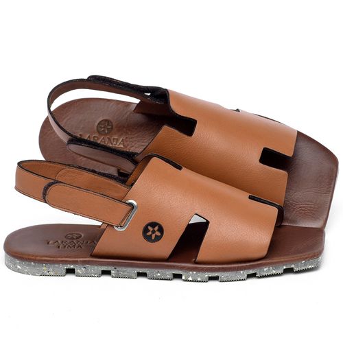 Sandália Rasteira   Flat em Couro Laranja - Codigo - 155010