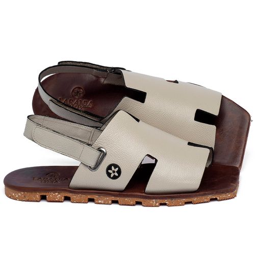 Sandália Rasteira   Flat em Couro Branco - Codigo - 155010