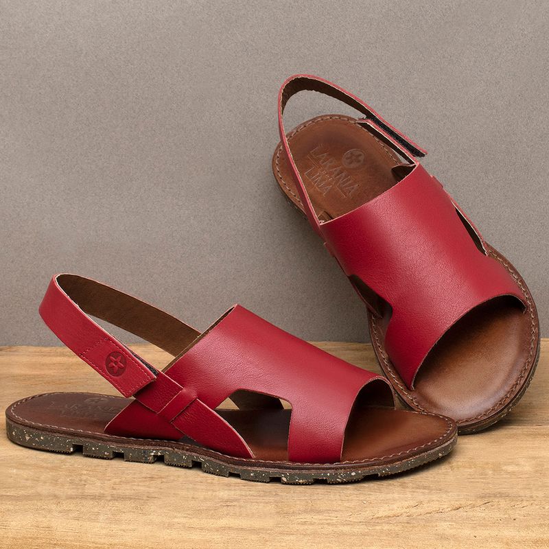 Laranja_Lima_Shoes_Sapatos_Femininos___Sandalia_Rasteira___Flat_em_Couro_Vermelho_-_Codigo_-_156006_3