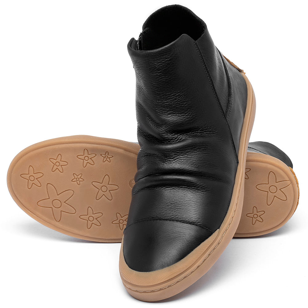 Tenis cano alto em couro feminino shop