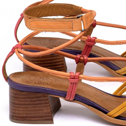 Sandália   Laranja Lima Shoes Classic Salto de 4 cm em Couro Colorido - Codigo - 3809