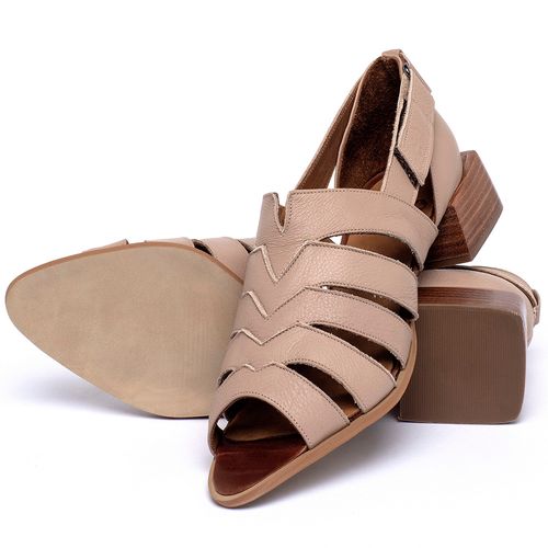 Sandália   Laranja Lima Shoes Classic Salto de 3 cm em Couro Nude - Codigo - 3928