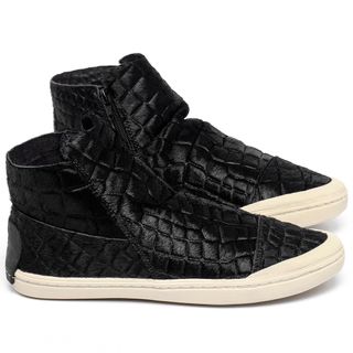 Tênis   Cano Alto em Couro Animal Print - Codigo - 141379