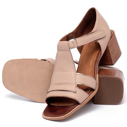 Sandália   Laranja Lima Shoes Classic Salto de 5 cm em Couro Nude - Codigo - 3897
