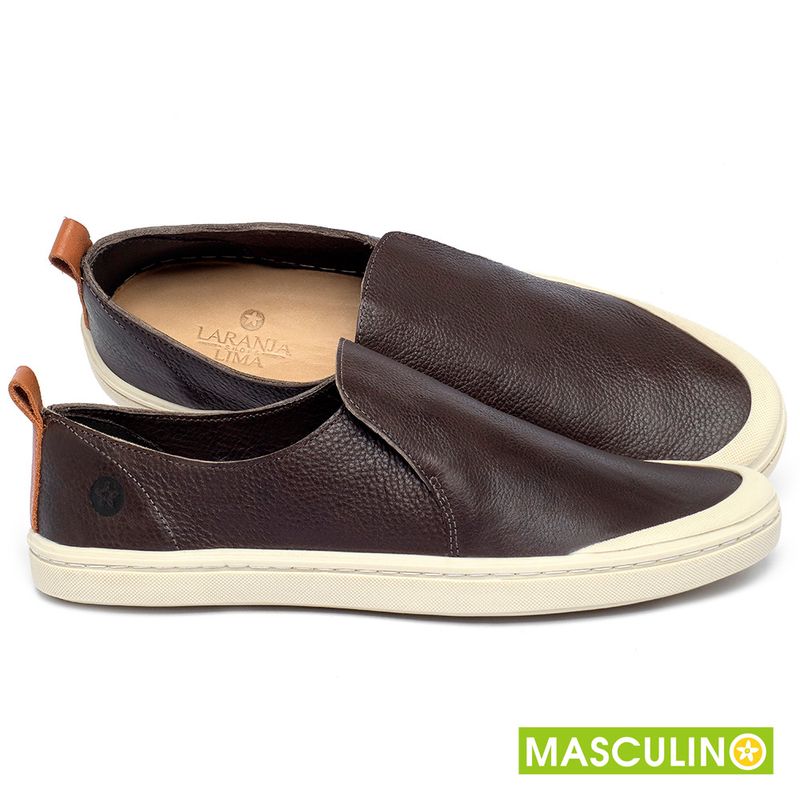Laranja_Lima_Shoes_Sapatos_Masculinos___Tenis_Masculino___Cano_Baixo_em_Couro_Cafe_-_Codigo_-_141089_1