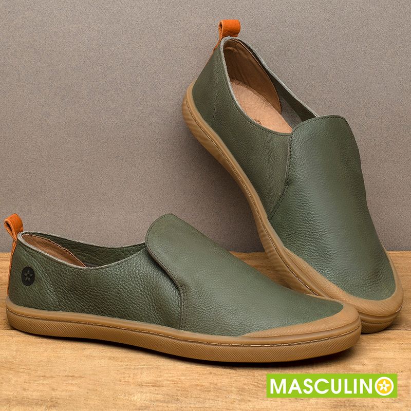 Laranja_Lima_Shoes_Sapatos_Masculinos___Tenis_Masculino___Cano_Baixo_em_Couro_Verde_-_Codigo_-_141089_3