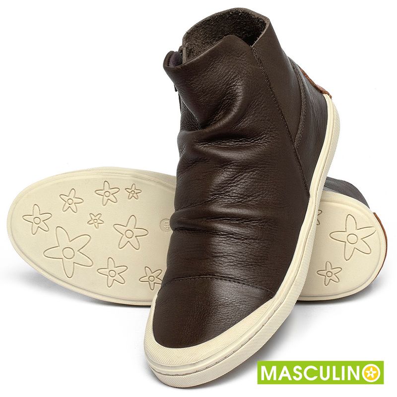 Laranja_Lima_Shoes_Sapatos_Masculinos___Tenis_Masculino___Cano_Alto_em_Couro_Cafe_-_Codigo_-_141197_2