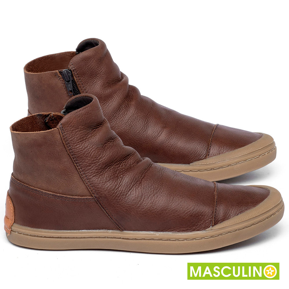 Tenis cano alto masculino marrom sales