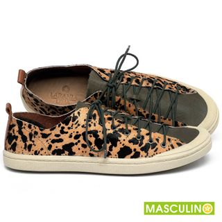 Tênis Masculino   Cano Baixo em Couro Onça - Codigo - 141299