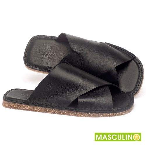 Rasteira em Couro Preto - Codigo - 141181