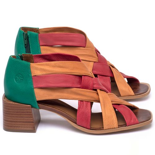 Sandália   Laranja Lima Shoes Classic Salto de 6 cm em Couro Colorido - Codigo - 3829