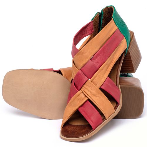 Sandália   Laranja Lima Shoes Classic Salto de 6 cm em Couro Colorido - Codigo - 3829