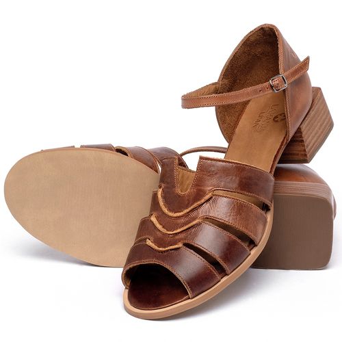 Peep Toe   Laranja Lima Shoes Salto de 3 cm em Couro Marrom - Codigo - 3936