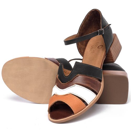 Peep Toe   Laranja Lima Shoes Salto de 3 cm em Couro Colorido - Codigo - 3936