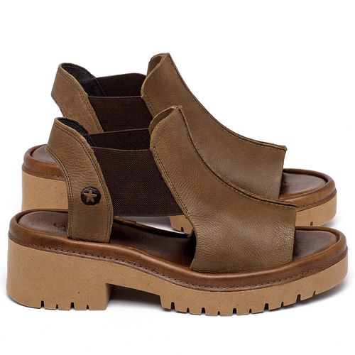 Sandália   Boho Salto de 5 cm em Couro Caramelo - Codigo - 153033