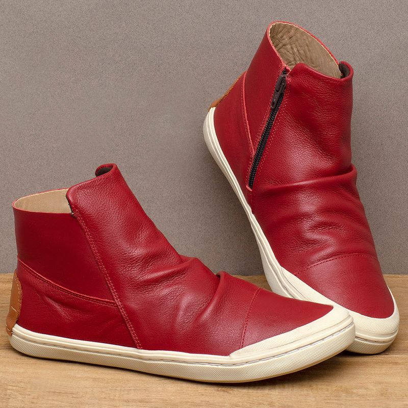 Laranja_Lima_Shoes_Sapatos_Femininos___Tenis___Cano_Alto_em_Couro_Vermelho_-_Codigo_-_141189_3