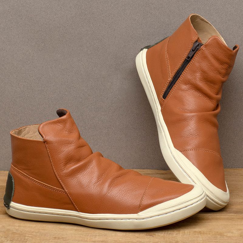 Laranja_Lima_Shoes_Sapatos_Femininos___Tenis___Cano_Alto_em_Couro_Laranja_-_Codigo_-_141189_3