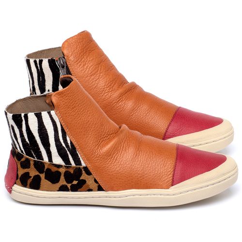 Tênis   Cano Alto em Couro Animal Print - Codigo - 141189