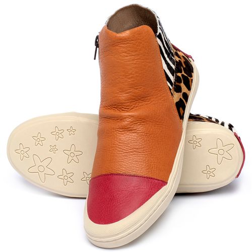 Tênis   Cano Alto em Couro Animal Print - Codigo - 141189