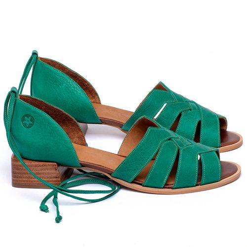 Sandália   Laranja Lima Shoes Classic Salto de 3 cm em Couro Verde - Codigo - 3937