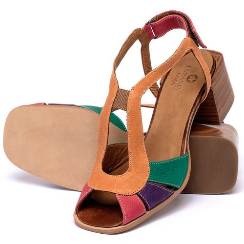 Sandália   Laranja Lima Shoes Classic Salto de 6 cm em Couro Colorido - Codigo - 3799