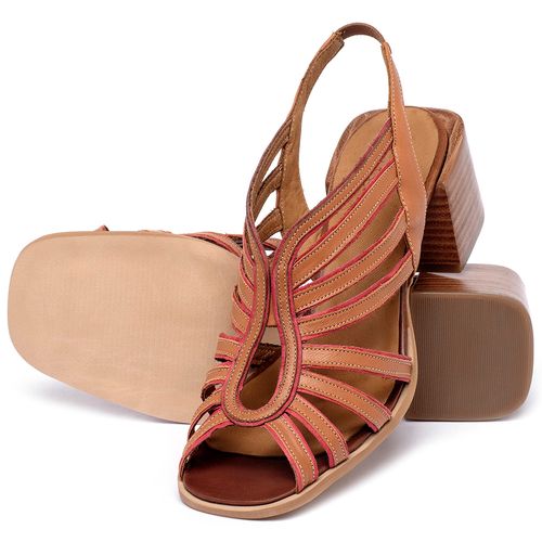 Sandália   Laranja Lima Shoes Classic Salto de 5 cm em Couro Laranja - Codigo - 3836
