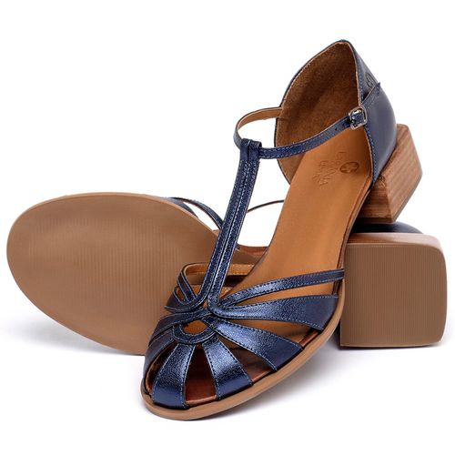 Sandália   Laranja Lima Shoes Classic Salto de 3 cm em Couro Metalizado - Codigo - 3930