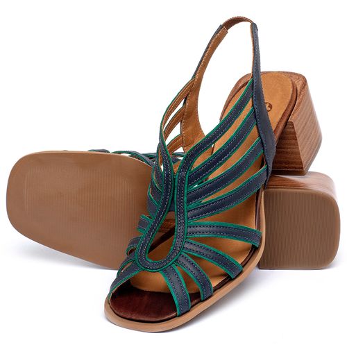 Sandália   Laranja Lima Shoes Classic Salto de 5 cm em Couro Marinho - Codigo - 3836