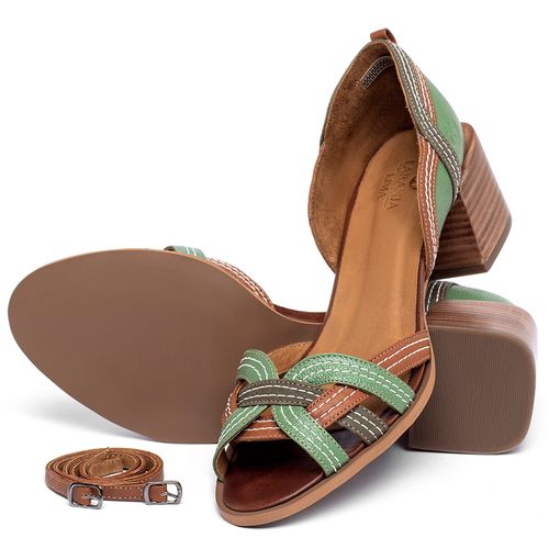 Peep Toe   Laranja Lima Shoes Salto de 5 cm em Couro Colorido - Codigo - 3871