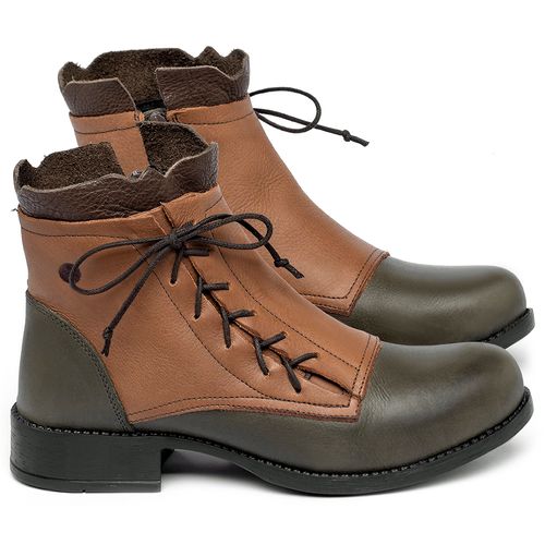 Bota   Cano Curto Salto de 3 cm em Couro Colorido - Codigo - 141129