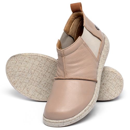 Tênis   Cano Alto em Couro Nude - Codigo - 155017