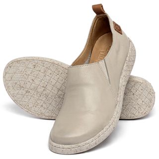 Tênis   Cano Baixo em Couro Off-White - Codigo - 156012